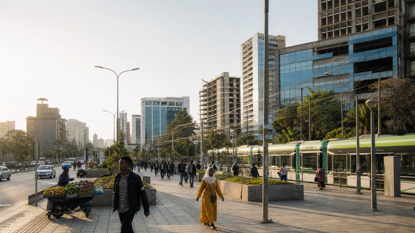 Contemporary Addis Ababa business district